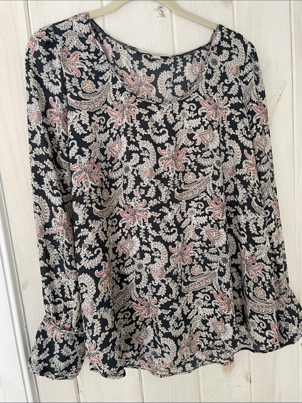 Loft Printed Long-Sleeve Blouse